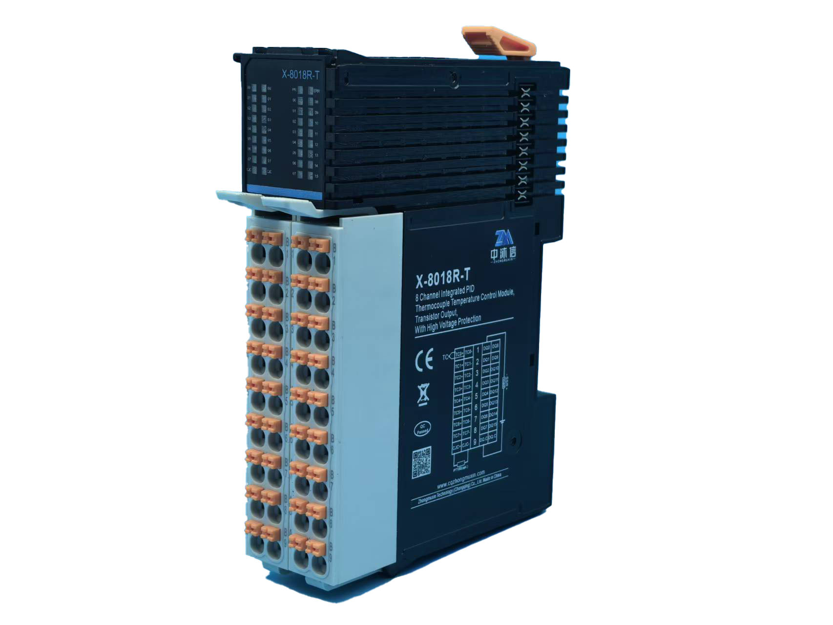 X-8018R-T 8路集成PID热电偶温控模块, 晶体管输出，带高电压保护
