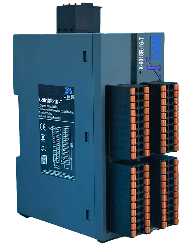 X-9018R-16-T 16路集成PID热电偶温控模块, 晶体管输出，带高电压保护